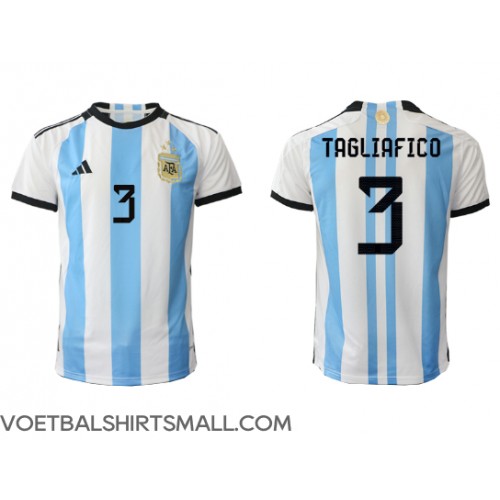 Argentinië Nicolas Tagliafico #3 Voetbalkleding Thuisshirt WK 2022 Korte Mouwen